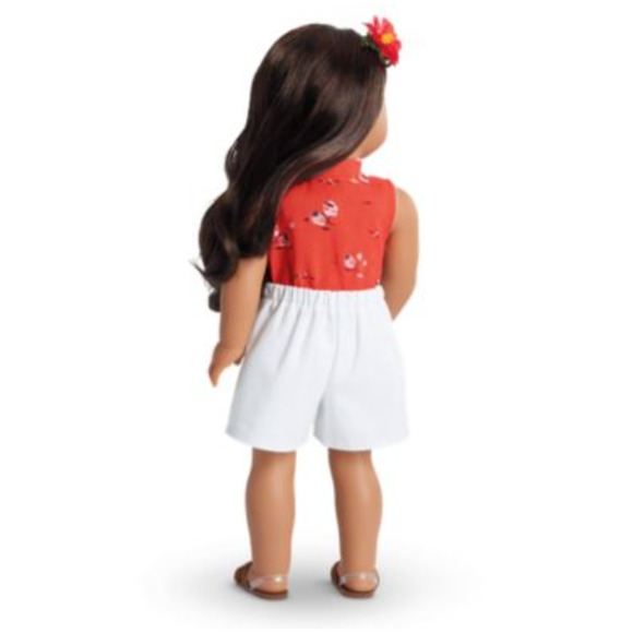 NEW American Girl 18" NANEA DOLL In MEET OUTFIT Necklace Barrette Shoes Book BOX - Picture 8 of 12